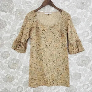 Diane Von Furstenberg Tweed Balloon Sleeve Mini Shift Dress 6